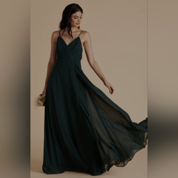 NWT KAIA Dress Chiffon Emerald - Picture 2 of 7